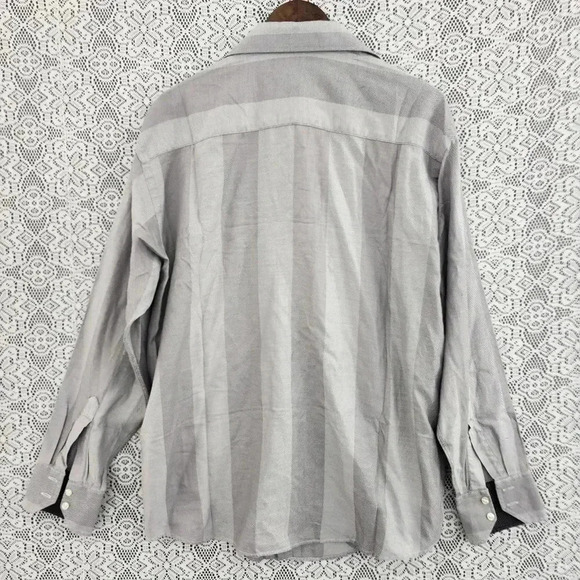 Ted Baker Button Down Long Sleeve Striped Men's Dress Shirt Size 16. Gray - Picture 2 of 7